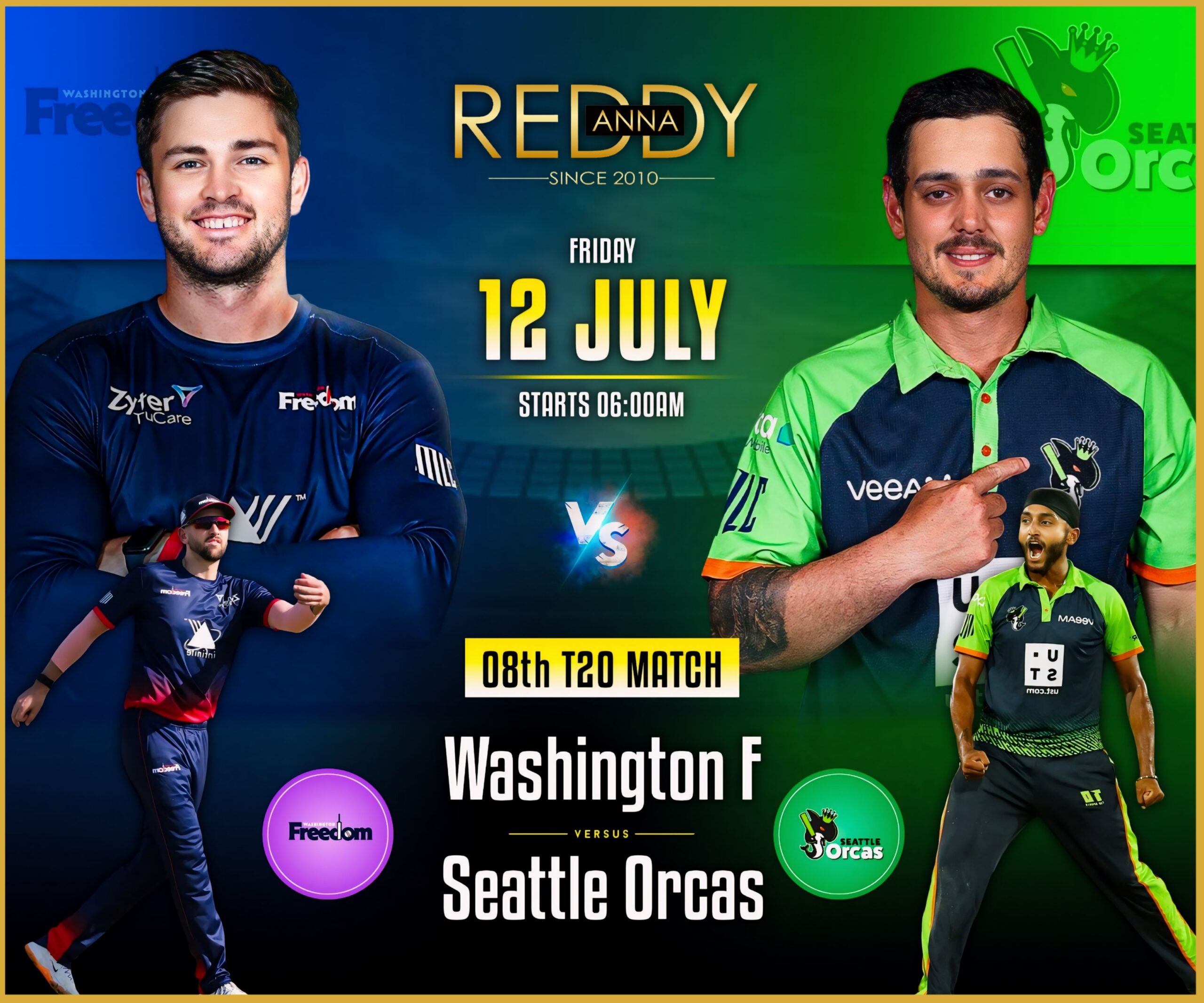 Prediction at Reddy Anna: Seattle Orcas vs. Washington Freedom – 08th T20 Match